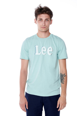 LEE DISTORTED LOGO TEE FADED MINT L61OFENC